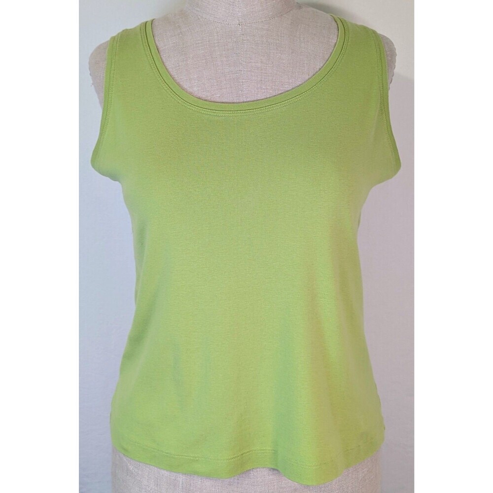 Additions by Chico's Lime Green Cotton Tank Top Size 2 Large